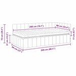 vidaXL Cadre de lit d'angle Rouge bordeaux 90 x 200 cm Velours