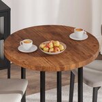 vidaXL Plateau de table Marron Clair Ø 80 x 4 cm Bois de chêne massif