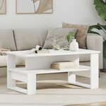 vidaXL Table basse Blanc 90 x 50 x 40 cm Bois d'ingénierie