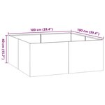 vidaXL Jardinière 100x100x40 cm acier galvanisé