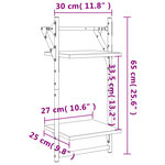 vidaXL Étagères murales à 2 niveaux avec barres 2 Pièces chêne fumé