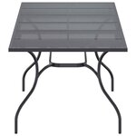 vidaXL Table de Salle à Manger en Maille Extensible Anthracite Acier