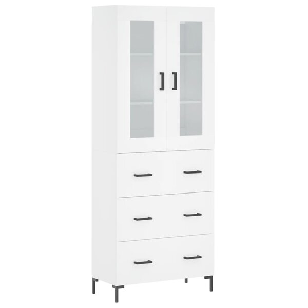 vidaXL Buffet haut Blanc 69 5x34x180 cm Bois d'ingénierie