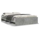 vidaXL Cadre de lit gris béton 135x190 cm bois d'ingénierie