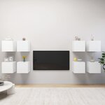 vidaXL Meubles TV muraux 8 Pièces Blanc 30 5x30x30 cm
