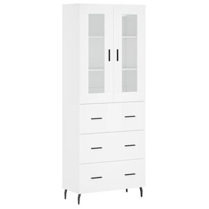 vidaXL Buffet haut Blanc 69 5x34x180 cm Bois d'ingénierie