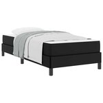 vidaXL Cadre de lit avec matelas Noir 90 x 200 cm tissu