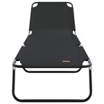 vidaXL Chaise longue pliante Noir 188 x 57 x 86 5 cm Polyester