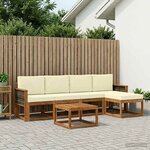 vidaXL Ensemble de canapés d'extérieur 6 Pièces Naturel et Crème