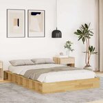 vidaXL Cadre de lit sans matelas 120x190 cm bois massif de chêne
