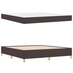 vidaXL Lit à ressorts Marron foncé et Blanc 180 x 200 cm tissu