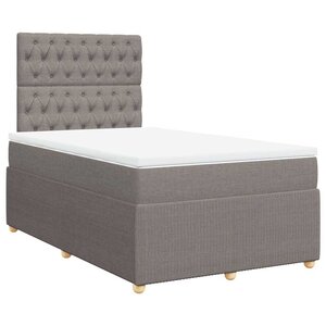 vidaXL Sommier à lattes de lit avec matelas taupe 120x190 cm tissu