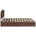 vidaXL Lit de Rangement Chêne brun 200 x 200 cm Bois d'ingénierie