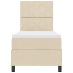 vidaXL Lit à ressorts avec matelas Crème 80 x 200 cm tissu