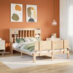 vidaXL Lit bibliothèque sans matelas 140x200 cm bois massif de pin