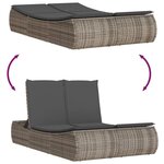 vidaXL Chaise longue double avec coussins gris résine tressée