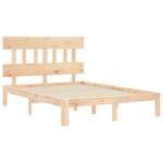 vidaXL Cadre de lit avec tête de lit 120x200 cm bois massif