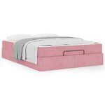 vidaXL Cadre de lit Rose 140 x 200 cm Velours