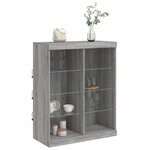 vidaXL Buffet avec lumières LED sonoma gris 81x37x100 cm