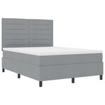 vidaXL Lit avec sommier à ressorts et matelas gris clair 140x200 cm Tissu