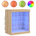 vidaXL Buffet avec lumières LED chêne sonoma 60 5x37x67 cm