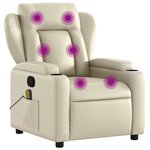 vidaXL Fauteuil de massage inclinable crème similicuir