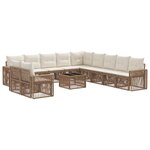 vidaXL Ensemble de canapé de jardin 12 Pièces Beige et blanc crème