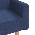 vidaXL Canapé-lit à 2 places bleu tissu
