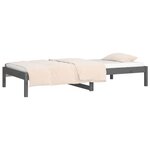 vidaXL Lit de jour Gris 90x190 cm Simple Bois de pin massif