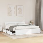 vidaXL Cadre de lit avec tête de lit sans matelas blanc 180x200 cm
