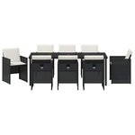 vidaXL Ensemble de salle à manger pour jardin 9 Pièces Noir polyrotin