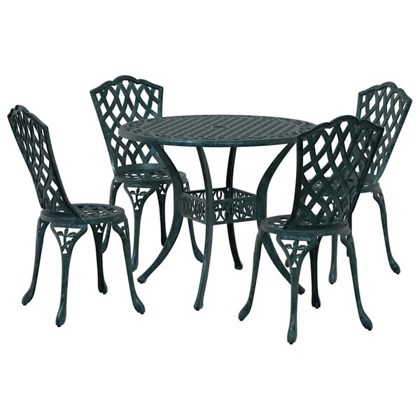 vidaXL Ensemble de salle à manger pour jardin 5 Pièces Vert Aluminium