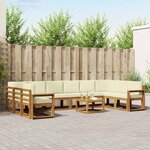 vidaXL Ensemble de canapés d'extérieur 11 pc Naturel et Crème