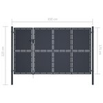 vidaXL Portail de jardin Acier 350 x 175 cm Anthracite