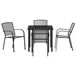 vidaXL Set de salle à manger de jardin 5 pièces en acier anthracite