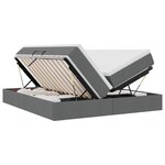 vidaXL Lit avec rangement et matelas Gris foncé 200 x 200 cm Polyester