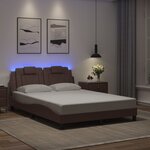 vidaXL Cadre de lit avec LED sans matelas marron 140x190 cm