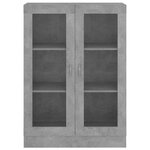 vidaXL Armoire à vitrine Gris béton 82 5x30 5x115 cm Bois d'ingénierie