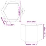 vidaXL Jardinière hexagone 69x60x45 cm acier inoxydable