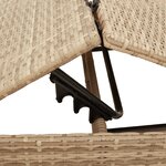 vidaXL Chaise longue avec coussin beige résine tressée