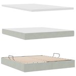 vidaXL Lit de rangement LED avec matelas Gris clair 160 x 200 cm