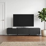 vidaXL Meuble TV avec tiroir Noir 147 x 34 5 x 32 cm Bois d'ingénierie