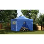 vidaXL Tente de réception pliable avec 4 parois 3x4 m Acier Bleu