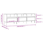 vidaXL Meuble TV blanc brillant 150x30x44 5 cm bois d'ingénierie