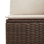 vidaXL Canapé de jardin avec coussins 2 places marron résine tressée