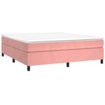 vidaXL Sommier à lattes de lit avec matelas Rose 180x200 cm Velours
