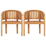vidaXL Chaises en forme de banane lot de 2 Bois de teck solide