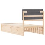 vidaXL Cadre de lit avec tête de lit rembourrée Gris foncé 90 x 190 cm