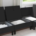 vidaXL Canapé moyen avec rangement Noir Velours