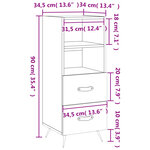 vidaXL Buffet Blanc brillant 34 5x34x90 cm Bois d'ingénierie